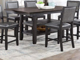 1pc Cunter Height Dining Table Dark Coffee Finish Kitchen Breakfast Dining Room Furniture Table w 2x B01183547