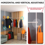 Double Clothing Rack, Adjustable Racks for Hanging Clothes, 2 Tier Clothes Heavy Duty Garment White 24070667