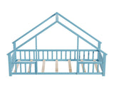 Twin Size Floor Bed Triangle Roof Frame and Support Bed Slats, Montessori Kids Playhouse Bed 25942984