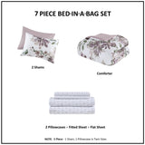 ZNTS Queen Floral Comforter Set with Bed Sheets B035128918