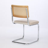 Mid Century Modern Dining Chairs Set of 2, Velvet Accent Chairs with Natural Cane Back & Stainless 64962854