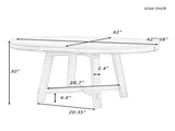 TREXM Farmhouse Round Extendable Dining Table with 16" Leaf Wood Kitchen Table WF291263AAP
