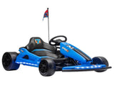 Kids Electric Drift Go Kart 24V, Dual Motor Soft Start Ride-On Kart with PU Wheels, Blue 08859153