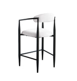 Modern Boucle Bar Stools Set of 2 Modern Upholstered Bar Height Barstools Vintage High Island Chairs W1567P209550