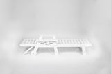 Lounge Chair with Side Table, 3-Piece Oversized Chaise Lounge Chair Setwith Wood Texture,White, All W2103P254668