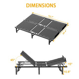 ZNTS Adjustable Bed Base Frame - Queen - Head and Foot Incline - Remote Control W1805P235218