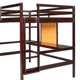 ZNTS Twin size Loft Bed with Desk and Writing Board, Wooden Loft Bed with Desk & 2 Drawers Cabinet 41615218