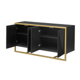 U_STYLE Mahogany Veneer Modern Sideboard with Unique Metal Legs,Suitable for Study,Entryway, N711P230808B
