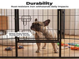 Dog Playpen Indoor Fence Height Metal Exercise Pen with Door Small Puppy/Medium/Large Dogs Animal 71933745