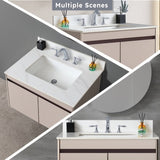 31 Inch Marble Vanity Top, White Vanity Top with Pre-drilled Faucet Holes, Bathroom Vanity Top with 82818941