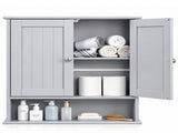 Grey, painted MDF, double-door, 56.2 13 58.5 cm, vertical-slat design, bathroom wall cabinet 69235384
