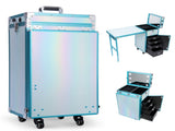 Portable Nail Table Desk for Nail Teach, Upgraded Rolling Manicure Table Makeup Station w/Speaker 90494314