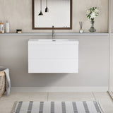 36" Floating Bathroom Vanity with Sink, Modern Wall-Mounted Bathroom Storage Vanity Cabinet with W1573P152685