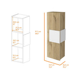 Vanguard Medicine Cabinet, Three Shelves, Single Door Cabinet -White / Light Oak B20092115