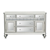 Sparkling Silver Finish Mirrored 1pc Server of 5x Drawers 2x Cabinets Ultra-Modern Style Dining Room B01190822