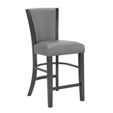 ZNTS 2pc Contemporary Glam Upholstered Counter Height Dining Side Chair Padded Plush Gray Fabric B011P151403