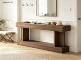 Brown 63" Long Console Table, Vintage Narrow Entryway Table with Storage Shelf for Living Room 65988215