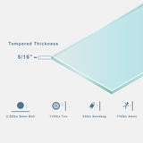 ZNTS 5/16" Clear Tempered Glass with Explosion-Proof Film, 24D210-60G W1920P181746