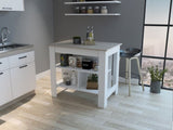 Brooklyn Antibacterial Surface Kitchen Island, Three Concealed Shelves B128P148888