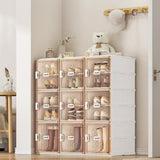 two row of six-layer foldable and stackable multi-size shoe racks is easy to assemble, with high 51412349