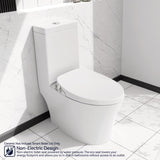 ZNTS Smart Bidet Toilet Seat Adjustable Heated Seat with Water Temperature and Pressure Adjustment 07727258