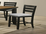 Contemporary Style Charcoal Finish Counter Height Dining Chair Bar Stool 2pc Set Fabric Upholstery B011P149007