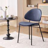 Set of 4 Upholstered PU Leather Dining Chairs Mid-Century Modern Dining Chairs with Curved Backrest W3010P291313