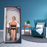 Portable Full Size Black Infrared Sauna tentPersonal Home Spa, with Infrared Panels, Heating Foot W78233990