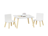 Kids Table and 2 Chairs Set, 3 Pieces Toddler Table and Chair Set, Wooden Activity Play Table Set 46335211