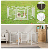 ZNTS Dog Playpen Indoor 24 inch 8 Panels Metal Dog Pen Pet Dog Fence Outdoor Exercise Pen with Doors, W368P233997