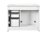 30'' Bathroom Vanity with Ceramic Sink Combo, Solid Wood Frame Bathroom Storage Cabinet, N710P191947K