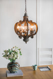 Farmhouse Chandelier, 6-Light Wood Chandelier Pendant Light Fixture with Adjustable Chain for Dining W2078137920