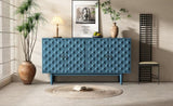 TREXM Modern 4-door Sideboard with Convex Pattern Doors and 2 Silver Handle for Living Dining GL-N715P183105M