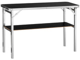 Folding Portable Bar Table,Trade Show Podium with Carrying Case, Storage Shelf & Black 96080918