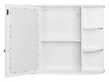 3-tier Single Door Mirror Indoor Bathroom Wall Mounted Cabinet Shelf White 48311781