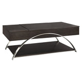 ZNTS Modern Living Room Furniture 1pc Lift Top Coffee Table with Display Shelf Espresso Finish Wood B011P175369