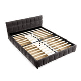 Queen Size Upholstered Bed ,comfortable upholstered bed frame, Chenille fabric, with headboard and W487P235286