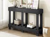U_Style 62.9" Vintage Entryway Table - Fir Solid Wood with Natural Grain, 6 Reinforced Legs & 4.5" N711P289135B