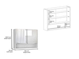 Medicine Cabinet, One Open Shelf, Three Interior Shelves, White B097133186