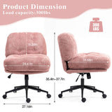 Cross Legged Office Chair on Wheels Adjustable Swivel Wider & Thickened, Ergonomic Desk Chair for 93235388