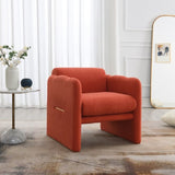 Arm Chair with waved arms, Metal decoration on both side arms, Accent chair for Primary Living W2671P202964