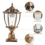 Retro gold Solar Column Headlights With Dimmable LED 1 pack W1340133339