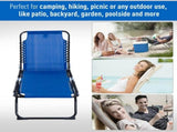 Navy Blue 4-Gear Adjustable Backrest 3-Fold Chair Breathable Mesh, Side Pocket Portable Outdoor 99823170