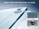 34" W x 68" H Bathroom Shower Door, Frameless Fixed 3/8" Thick Clear Tempered Glass Door T5595P495204