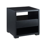 ZNTS Accent Table, Sofa Side Table with Drawer and 2-Tier Shelves- Black B107130984