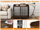 2-in-1 Dog Crate Furniture with Thickened Metal Tubes, Lockable Wheels Pet Kennel for Small Dogs 42924920
