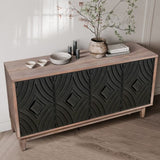 Mid Century Sideboard Buffet Cabinet with Solid Wood Legs 60" Kitchen Storage Cabinet Credenza with W1445P173038