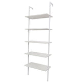 5-Layer Wall-Mounted Density Board Iron Display Rack 24.02*12.01*72in White Panels White 43699080
