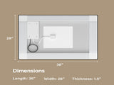 28x36" Black Tempered Mirror Dual LED Light Strips Front and Back LightingUnable ship on weekends, 29153186