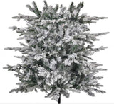 ZNTS 6 FT Snow Flocked Pre-lit Artificial Christmas Tree with Metal Pot Stand, Hinged Xmas Fir Tree with 36426356